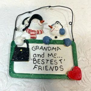 Grandma and Me 'Bestest Friends' Christmas Snowman Ornament 3"